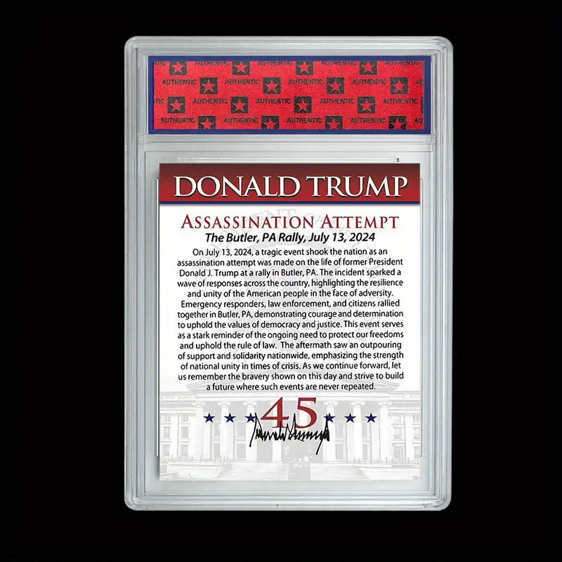 Donald Trump Assassination Attempt Trading Card