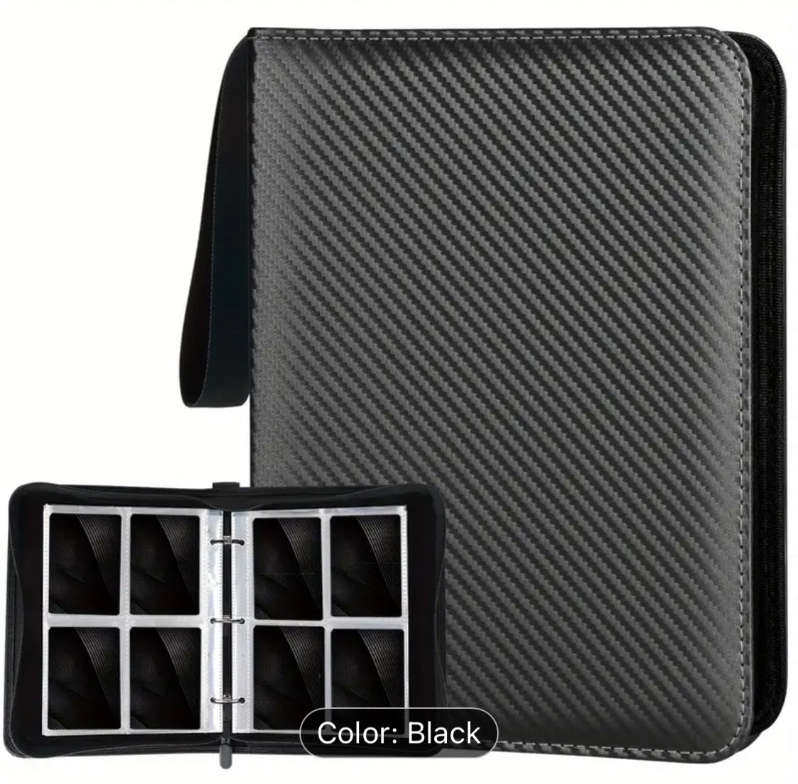 Faux Leather Trading Card Organiser 400 Dual Sided Pockets