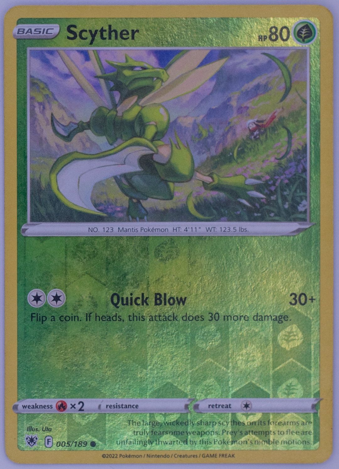 Scyther Astral Radiance Reverse Holo 005/189